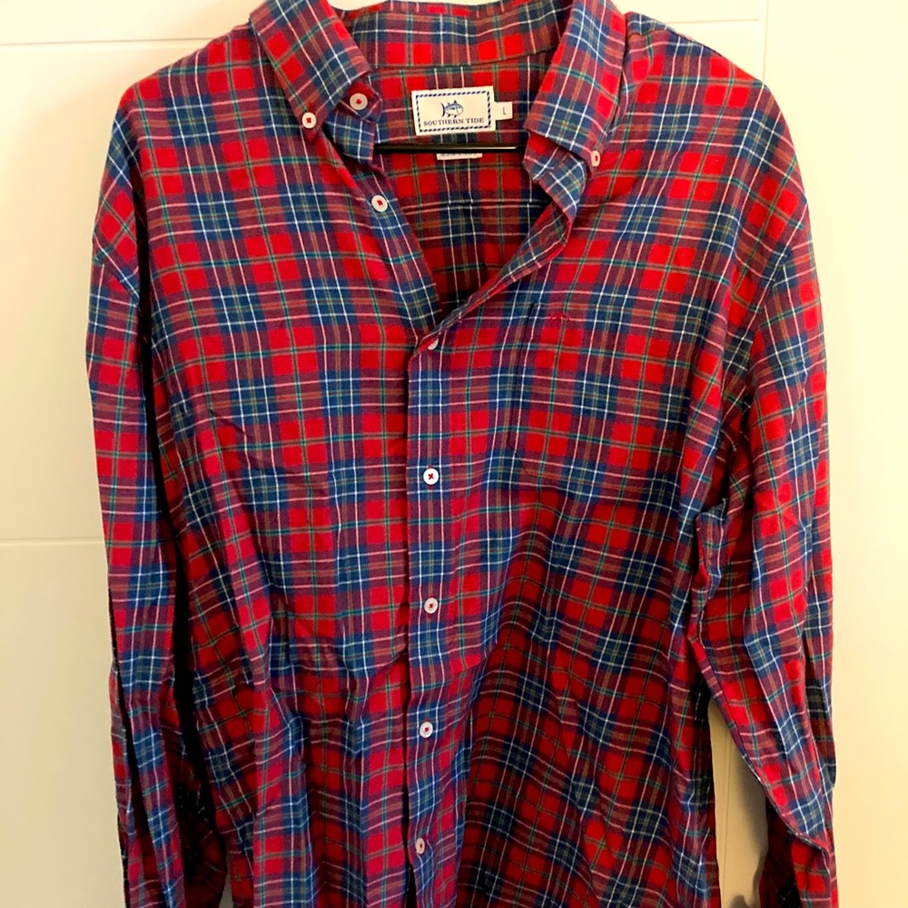Southern Tide Classic Fit Plaid Button Down L